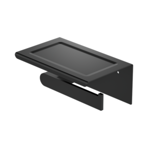 Nero Bianca Toilet Roll Holder With Phone Holder Matte Black - NR9086aMB