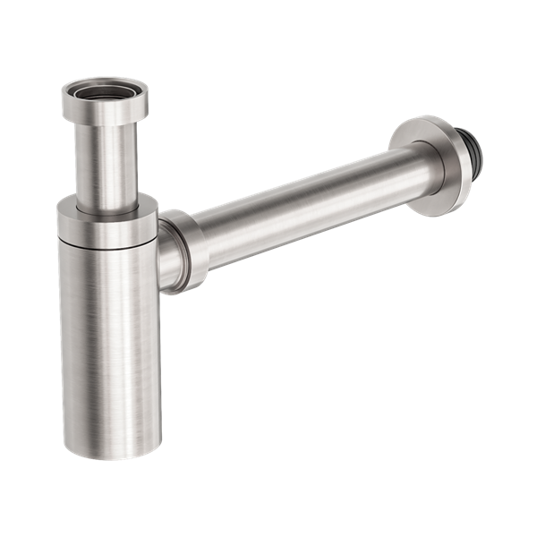 Nero 40mm Round Bottle Trap Brushed Nickel - NRA186wBN