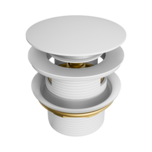 Nero Pop Up Bath Waste 40mm With Overflow Matte White - NRA710MW