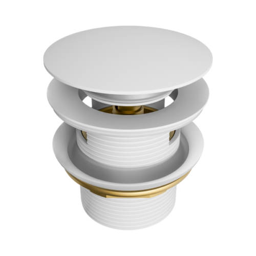 NRA710MW-Pop-Up-Bath-Waste-40mm-With-Overflow-Matte-White-Thumb.png Nero Pop Up Bath Waste 40mm With Overflow Matte White - NRA710MW