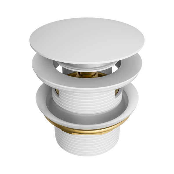 Nero Pop Up Bath Waste 40mm With Overflow Matte White - NRA710MW