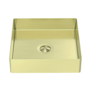 Nero Opal Square 400mm Stainless Steel Basin Brushed Gold - NRB401sBG