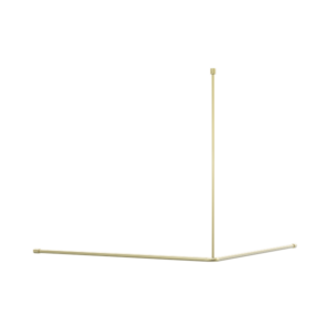 Nero Mecca Care Curtain Rail 1200x 1200mm 90 Degree Brushed Gold - NRCR0006BG