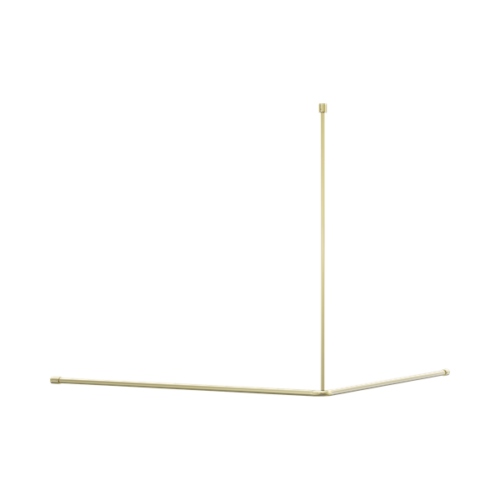 Nero Mecca Care Curtain Rail 1200x 1200mm 90 Degree Brushed Gold - NRCR0006BG