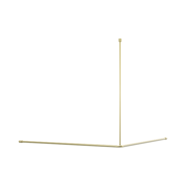 Nero Mecca Care Curtain Rail 1200x 1200mm 90 Degree Brushed Gold - NRCR0006BG