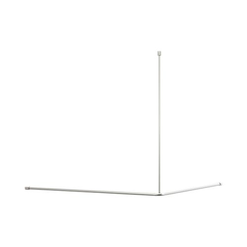 Nero Mecca Care Curtain Rail 1200x 1200mm 90 Degree Brushed Nickel - NRCR0006BN