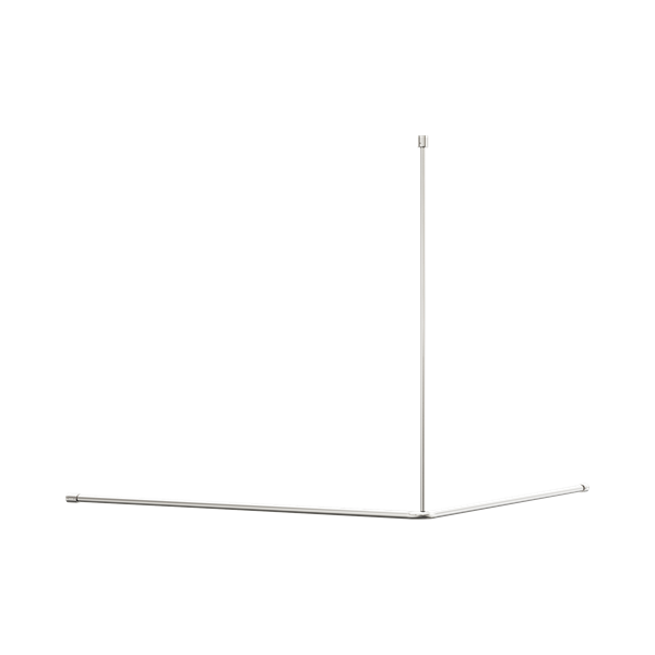 Nero Mecca Care Curtain Rail 1200x 1200mm 90 Degree Brushed Nickel - NRCR0006BN