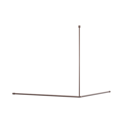 Nero Mecca Care Curtain Rail 1200x 1200mm 90 Degree Brushed Bronze - NRCR0006BZ