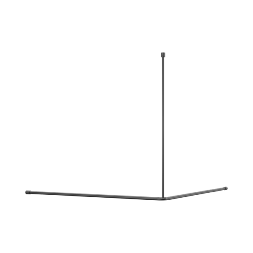 Nero Mecca Care Curtain Rail 1200x 1200mm 90 Degree Gun Metal - NRCR0006GM