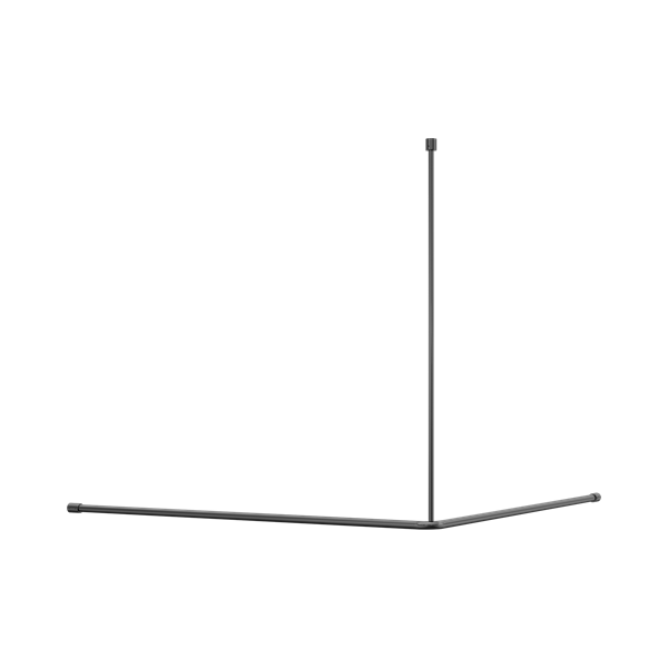 Nero Mecca Care Curtain Rail 1200x 1200mm 90 Degree Gun Metal - NRCR0006GM