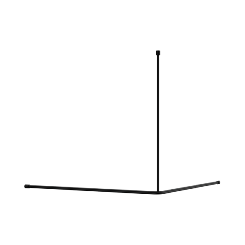 Nero Mecca Care Curtain Rail 1200x 1200mm 90 Degree Matte Black - NRCR0006MB