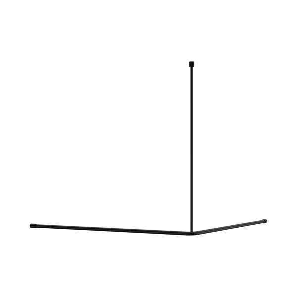 Nero Mecca Care Curtain Rail 1200x 1200mm 90 Degree Matte Black - NRCR0006MB