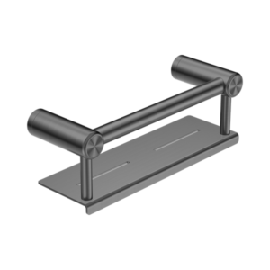 Nero Mecca Care 25mm Grab Rail With Shelf 300mm Gun Metal - NRCR2512CGM