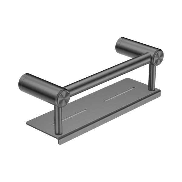 Nero Mecca Care 25mm Grab Rail With Shelf 300mm Gun Metal - NRCR2512CGM