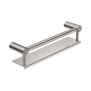 Nero Mecca Care 25mm Grab Rail With Shelf 450mm Brushed Nickel - NRCR2518CBN