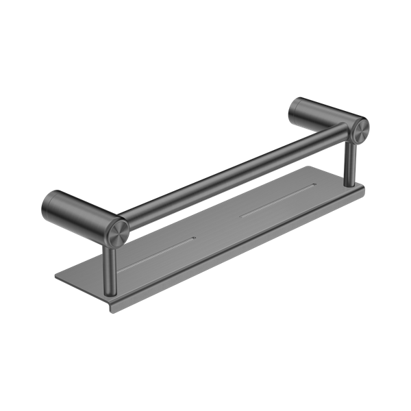 Nero Mecca Care 25mm Grab Rail With Shelf 450mm Gun Metal - NRCR2518CGM