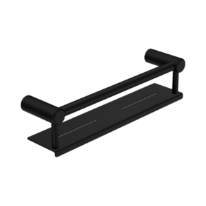 Nero Mecca Care 25mm Grab Rail With Shelf 450mm Matte Black - NRCR2518CMB