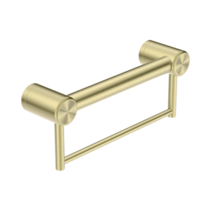 Nero Mecca Care 32mm Grab Rail With Towel Holder 300mm Brushed Gold - NRCR3212BBG