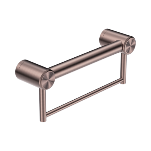 Nero Mecca Care 32mm Grab Rail With Towel Holder 300mm Brushed Bronze - NRCR3212BBZ