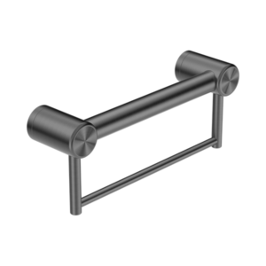 Nero Mecca Care 32mm Grab Rail With Towel Holder 300mm Gun Metal - NRCR3212BGM