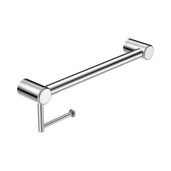 Nero Mecca Care 32mm Grab Rail With Toilet Roll Holder 450mm Chrome - NRCR3218ACH