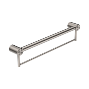 Nero Mecca Care 32mm Grab Rail With Towel Holder 600mm Brushed Nickel - NRCR3224BBN
