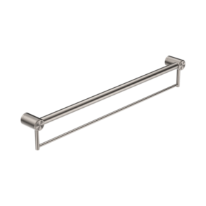 Nero Mecca Care 32mm Grab Rail With Towel Holder 900mm Brushed Nickel - NRCR3230BBN