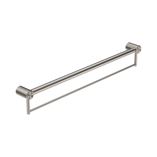 Nero Mecca Care 32mm Grab Rail With Towel Holder 900mm Brushed Nickel - NRCR3230BBN