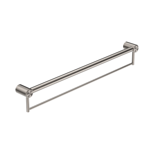 Nero Mecca Care 32mm Grab Rail With Towel Holder 900mm Brushed Nickel - NRCR3230BBN