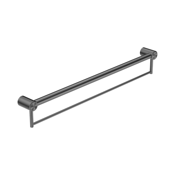 Nero Mecca Care 32mm Grab Rail With Towel Holder 900mm Gun Metal - NRCR3230BGM