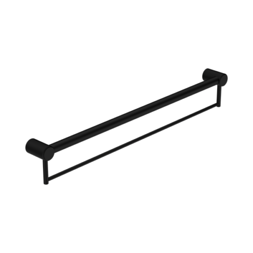 Nero Mecca Care 32mm Grab Rail With Towel Holder 900mm Matte Black - NRCR3230BMB