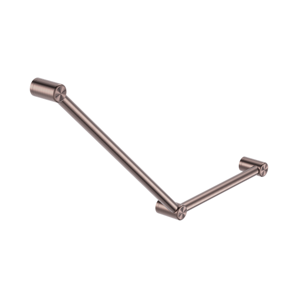 Nero Mecca Care 32mm Ambulant Toilet Grab Rail 45 Degree 750X450mm Brushed Bronze - NRCR3245ABZ