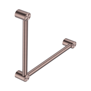 Nero Mecca Care 32mm Ambulant Toilet Grab Rail 90 Degree 450X450mm Brushed Bronze - NRCR3290ABZ
