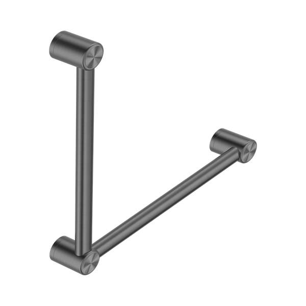 Nero Mecca Care 32mm Ambulant Toilet Grab Rail 90 Degree 450X450mm Gun Metal - NRCR3290AGM