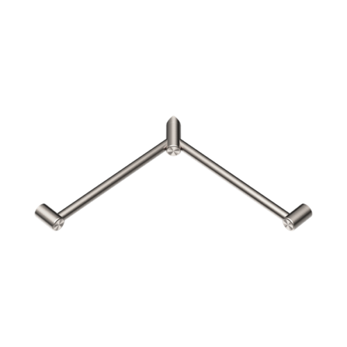 Nero Mecca Care 32mm Wrap Around Corner Grab Rail 600X600mm Brushed Nickel - NRCR3290WBN