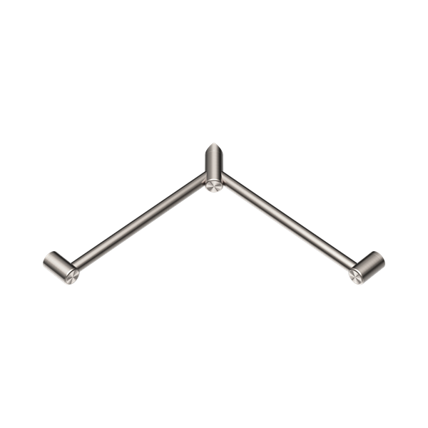 Nero Mecca Care 32mm Wrap Around Corner Grab Rail 600X600mm Brushed Nickel - NRCR3290WBN