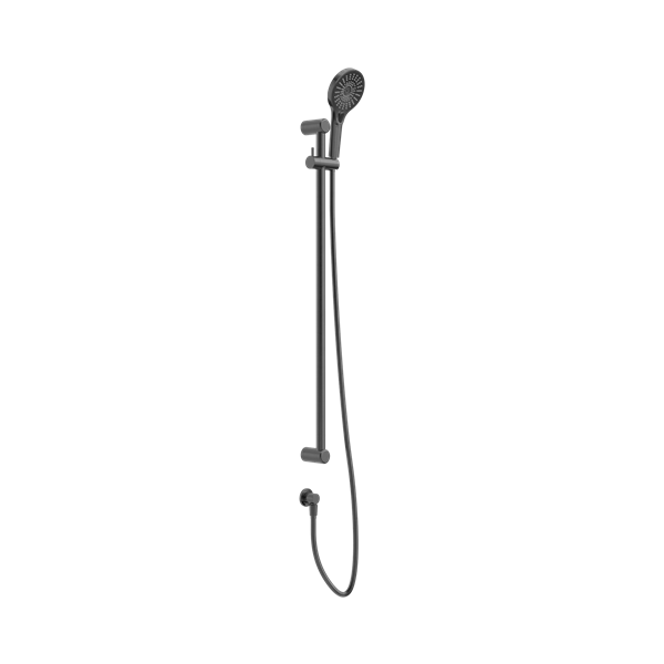 Nero Mecca Care 25mm Grab Rail And Adjustable Shower Rail Set 900mm Gun Metal - NRCS004GM
