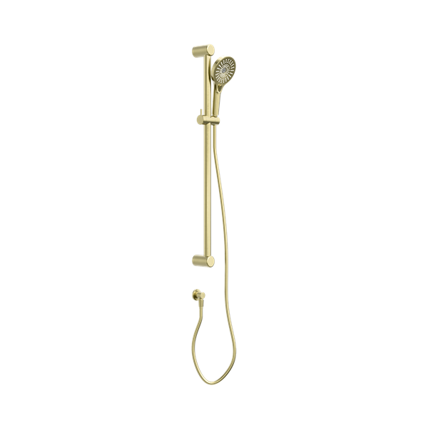 Nero Mecca Care 32mm Grab Rail And Adjustable Shower Rail Set 900mm Brushed Gold - NRCS005BG