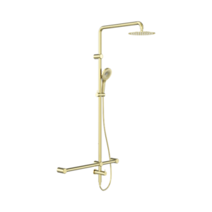 Nero Mecca Care 32mm T Bar Grab Rail 1100x 750mm Twin Shower Set Brushed Gold - NRCS008BG
