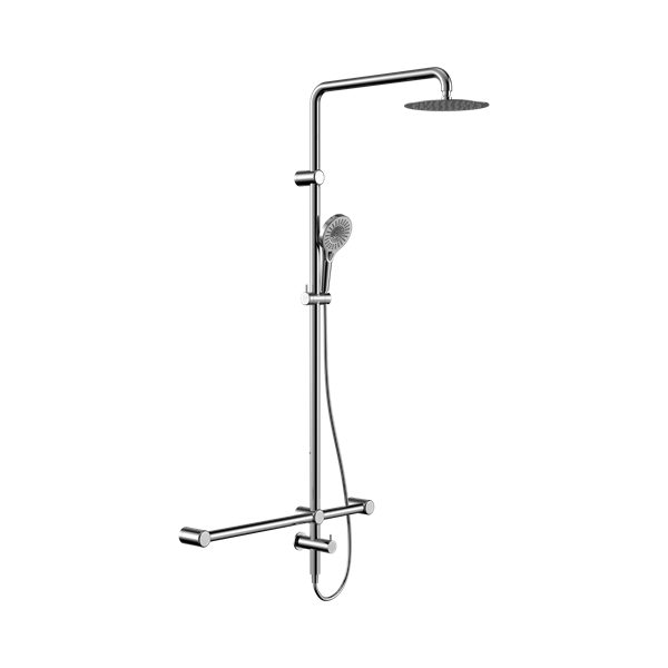Nero Mecca Care 32mm T Bar Grab Rail 1100x 750mm Twin Shower Set Chrome - NRCS008CH