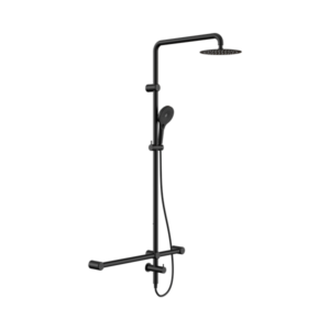 Nero Mecca Care 32mm T Bar Grab Rail 1100x 750mm Twin Shower Set Matte Black - NRCS008MB