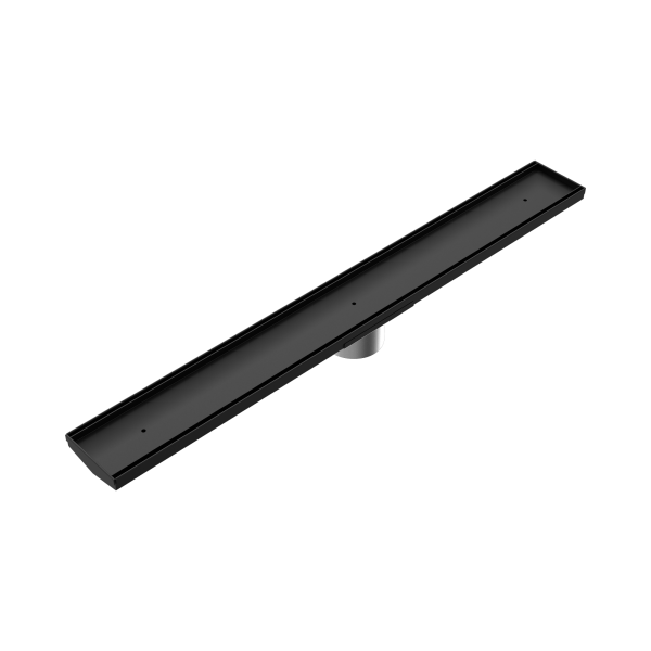 Nero Tile Insert V Channel 800x 82mm Floor Grate 50mm Outlet Matte Black - NRFG011HSMB