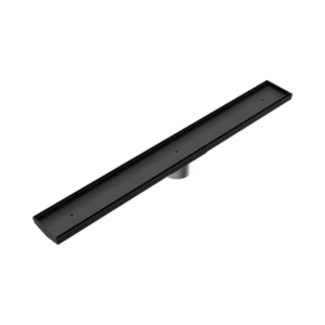 Nero Tile Insert V Channel 800x 106mm Floor Grate 80mm Outlet Matte Black - NRFG012HSMB