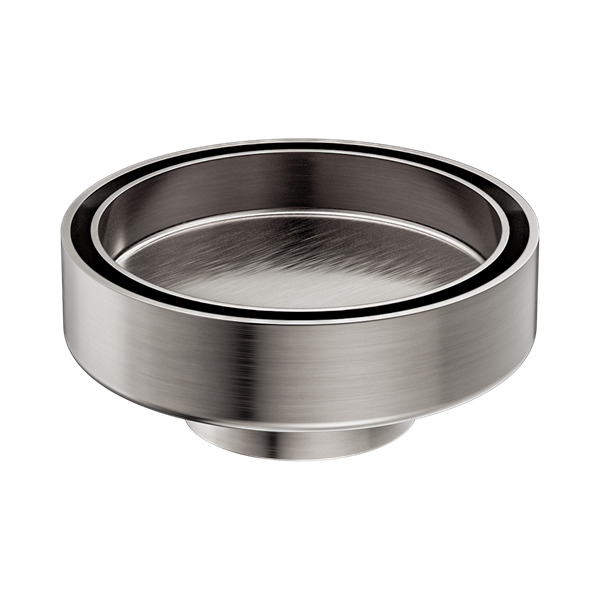 Nero 100mm Round Tile Insert Floor Waste 50mm Outlet Brushed Nickel - NRFW003BN