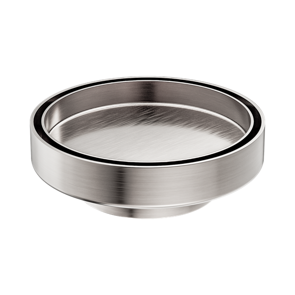 Nero 130mm Round Tile Insert Floor Waste 80mm Outlet Brushed Nickel - NRFW004BN
