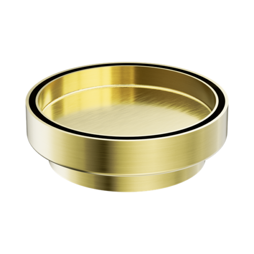 Nero 130mm Round Tile Insert Floor Waste 100mm Outlet Brushed Gold - NRFW005BG