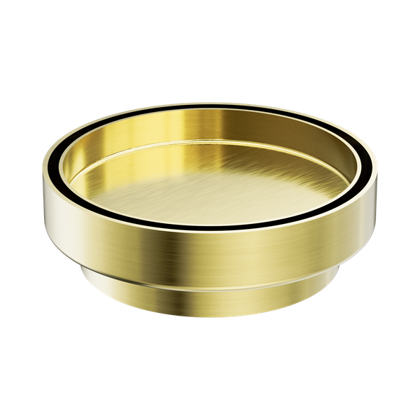 Nero 130mm Round Tile Insert Floor Waste 100mm Outlet Brushed Gold - NRFW005BG