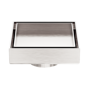 Nero 100mm Square Tile Insert Floor Waste 50mm Outlet Brushed Nickel - NRFW006BN
