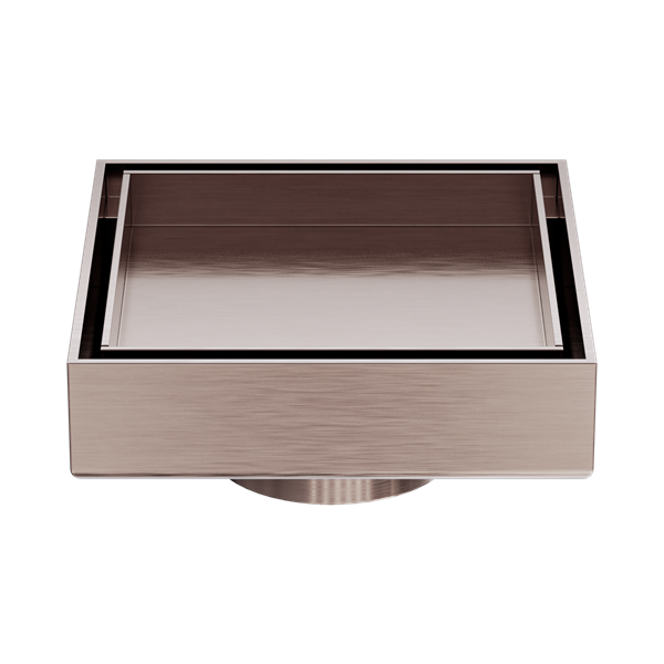 Nero 100mm Square Tile Insert Floor Waste 50mm Outlet Brushed Bronze - NRFW006BZ