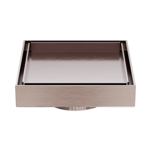 Nero 130mm Square Tile Insert Floor Waste 80mm Outlet Brushed Bronze - NRFW007BZ